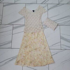 Vintage Cottage Core‎ Fairycore Floral Pastel skirt size 6